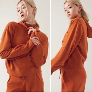 Athleta Alicia Keys Rust Orange Hoodie and Wide Legged Pant Jogger Set